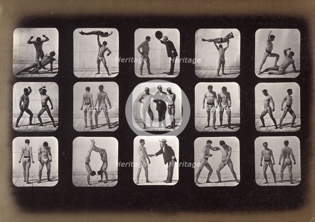 Athletes, posturing, 1881. Creator: Eadweard J Muybridge.