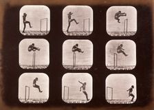 Athletes. Running high leap, 1881. Creator: Eadweard J Muybridge