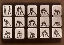 Athletes. Wrestling, 1881. Creator: Eadweard J Muybridge