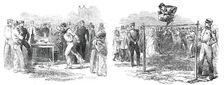 Athletic Games at the Royal Military Academy, Woolwich - Running High Jump, 1850. Creator: Unknown