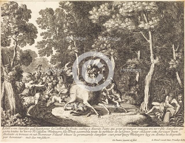 Atlanta and Meleager Hunting the Boar of Calydon. Creator: Jean Lepautre.