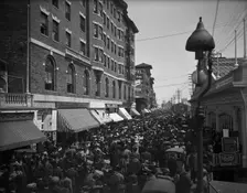 Atlantic City, N.J., the Boardwalk parade, between 1890 and 1906. Creator: Unknown