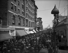Atlantic City, N.J., the Boardwalk parade, between 1890 and 1906. Creator: Unknown