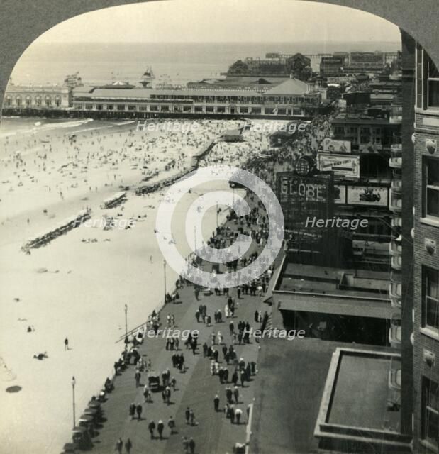 'Atlantic City, N.J., America's Foremost Seaside Resort - the Boardwalk and Steel Pier from the Brea Creator: Unknown.