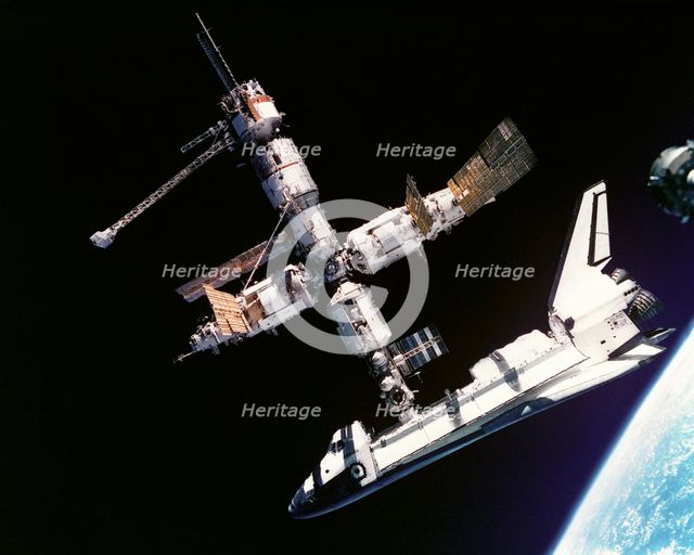 Atlantis Docked to Mir, 1995. Creator: NASA.