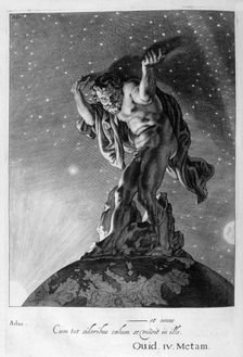 Atlas Supports the Heavens on his Shoulders, 1655. Creator: Unknown