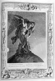 Atlas supports the heavens on his shoulders, 1733. Artist: Bernard Picart