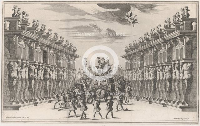 Atrium of the Palace of Venus; set design from 'Il Pomo D'Oro', 1668. Creator: Mathäus Küsel.