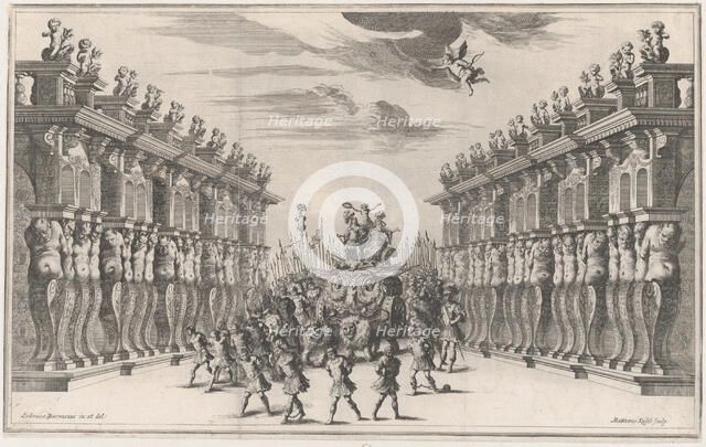 Atrium of the Palace of Venus; set design from 'Il Pomo D'Oro', 1668. Creator: Mathäus Küsel.