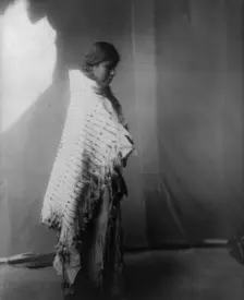 Atsina maiden, c1908. Creator: Edward Sheriff Curtis