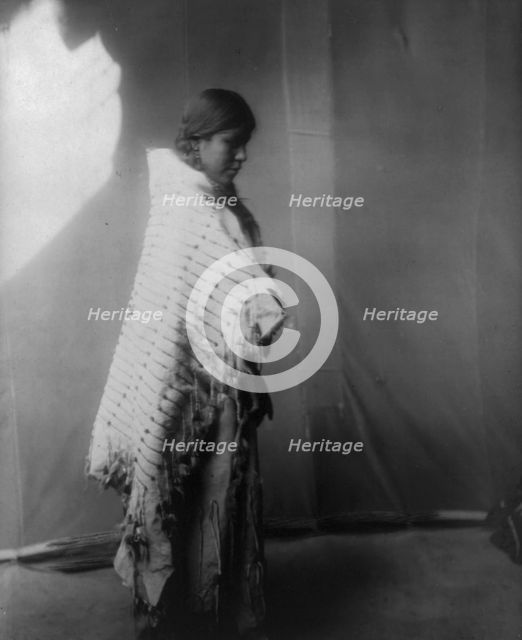 Atsina maiden, c1908. Creator: Edward Sheriff Curtis.