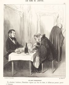 Au Café d'Aguesseau, 1846. Creator: Honore Daumier