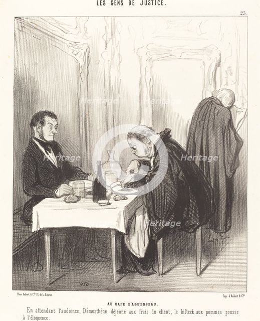 Au Café d'Aguesseau, 1846. Creator: Honore Daumier.