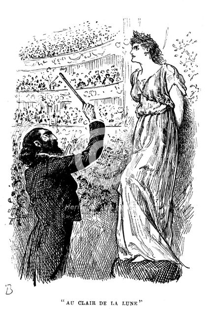 'Au Clair de la Lune': the power of hypnosis, 1894. Creator: George du Maurier.