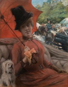 Au bois de Boulogne (Driving on Champs-Elysées). Creator: Edelfelt, Albert Gustaf Aristides (1854-1905)