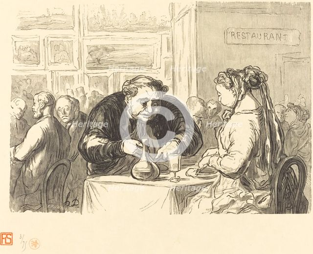 Au buffet de l'Exposition des Beaux-Arts, 1868. Creator: Etienne Carjat.