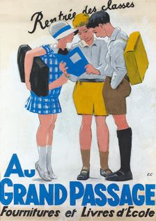 Au Grand Passage. Fournitures et Livres d'Ecole, . Creator: Cardinaux; Emil (1877-1936)