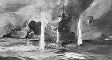 Au fort de la bataille Jutland ; Le "Warspite" en action 1916. Creator: Montague Dawson
