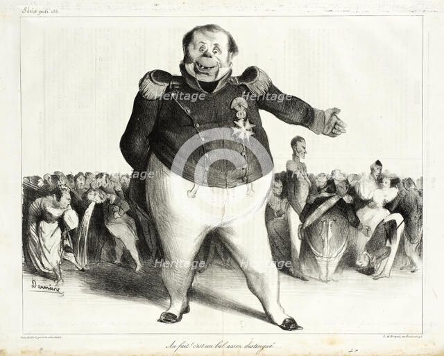 Au Fait! C'est un bal assez distingué!, 1833. Creator: Honore Daumier.
