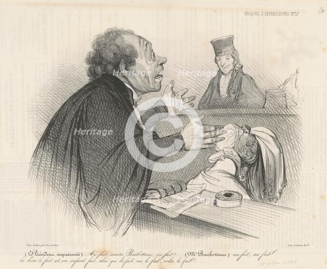 Au fait, maitre Barbotteau..., 19th century. Creator: Honore Daumier.