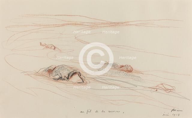 Au fil de la Marne, 1918. Creator: Jean Louis Forain.