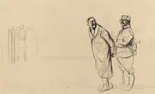 Au front de Vincennes. Bolo pacha, c. 1914/1919. Creator: Jean Louis Forain