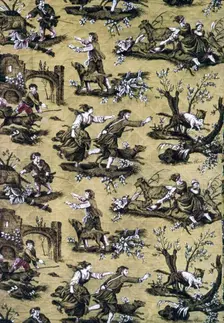 Au Loup! (Furnishing Fabric), France, 1783/89. Creator: Christophe-Philippe Oberkampf