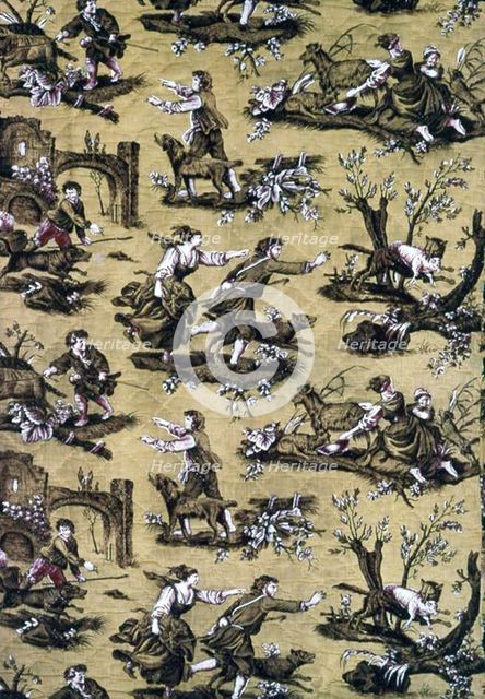 Au Loup! (Furnishing Fabric), France, 1783/89. Creator: Christophe-Philippe Oberkampf.