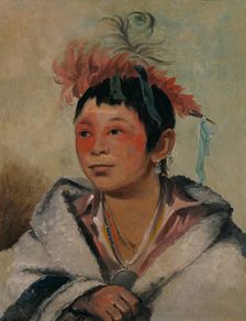 Aú-nah-kwet-to-hau-páy-o, One Sitting in the Clouds, a Boy, 1831. Creator: George Catlin