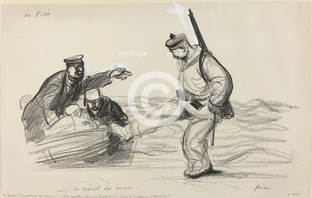 Au Piree. - Le depart des boches., c. 1914/1919. Creator: Jean Louis Forain.