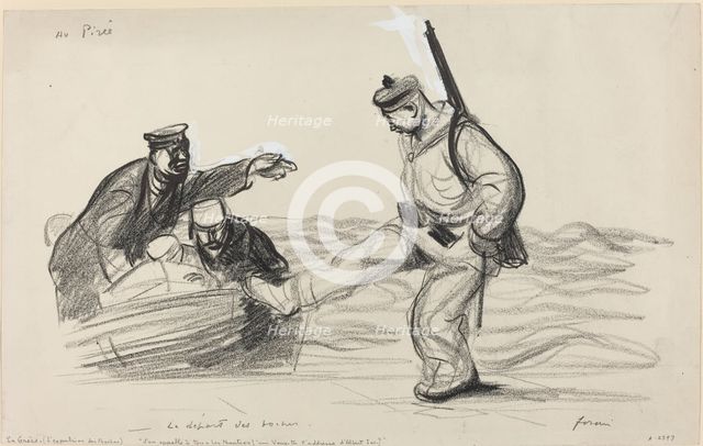 Au Piree. - Le depart des boches., c. 1914/1919. Creator: Jean Louis Forain.