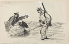 Au Piree. - Le depart des boches., c. 1914/1919. Creator: Jean Louis Forain