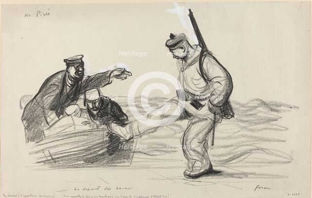 Au Piree. - Le depart des boches., c. 1914/1919. Creator: Jean Louis Forain.