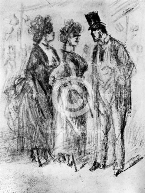 'Au Promenoir', 19th century, (1930).Artist: Constantin Guys