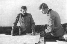 Au quartier general du roi de Roumanie; le roi Ferdinand et son fils aine, le prince..., 1916. Creator: Unknown