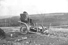 Au Volant; Automobile de liaison fracassee lar un projectile, le mars 1916, a l'Ouest de..., 1916. Creator: Unknown