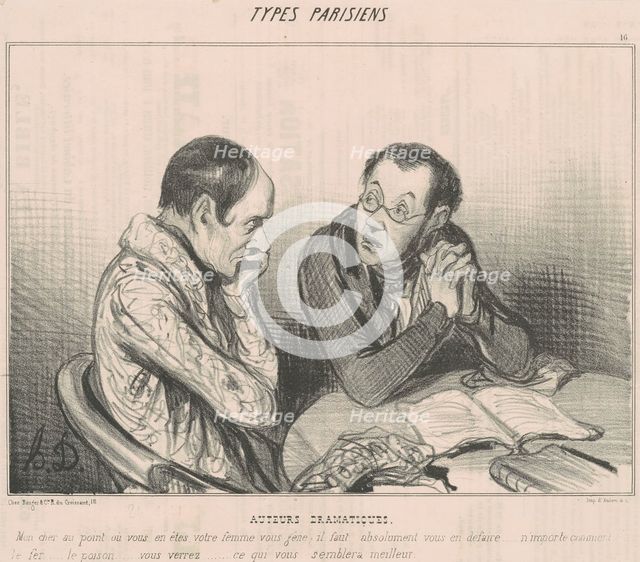 Auteurs dramatiques, 1841. Creator: Honore Daumier.