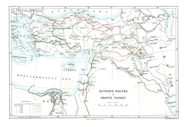 'Author's Routes in Asiatic Turkey', c1915.  Creator: Stanford's Geographical Establishment.