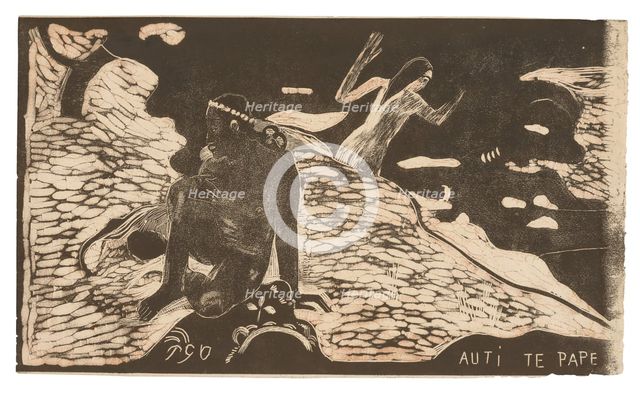Auti te pape (Women at the River), from the Noa Noa Suite, 1893/94. Creator: Paul Gauguin.