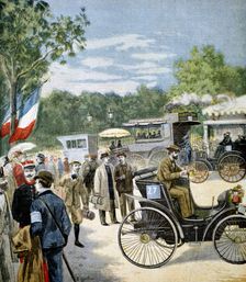 Automobile reliability trial between Paris and Rouen, sponsored by "Le Petit Journal", 1894. Creator: Unknown