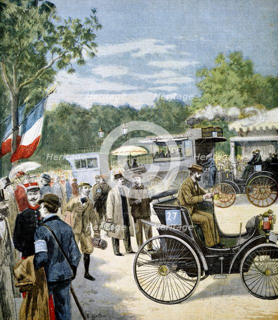 Automobile reliability trial between Paris and Rouen, sponsored by "Le Petit Journal", 1894. Creator: Unknown.