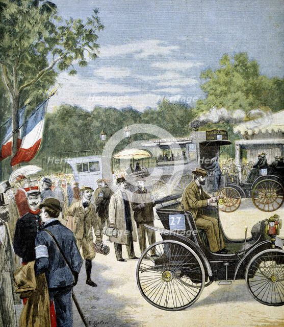 Automobile reliability trial between Paris and Rouen, sponsored by Le Petit Journal, 1894. Artist: Unknown