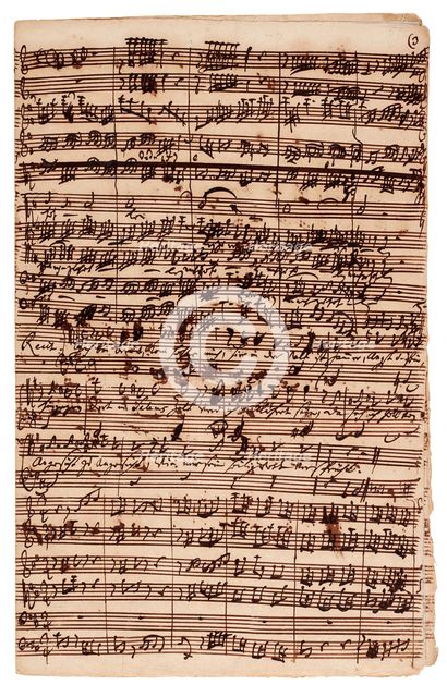 Autograph manuscript of the Cantata "Auf Christi Himmelfahrt Allein" (BWV 128), 1725. Creator: Bach, Johann Sebastian (1685-1750).