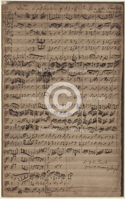 Autograph manuscript of the Cantata Es ist das Heil uns kommen her (BWV 9), 1731.