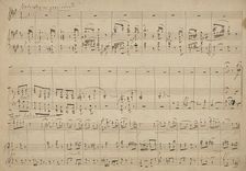 Autograph manuscript of the Variations on a Rococo Theme in A major, Opus 33, 1877. Creator: Tchaikovsky, Pyotr Ilyich (1840-1893)