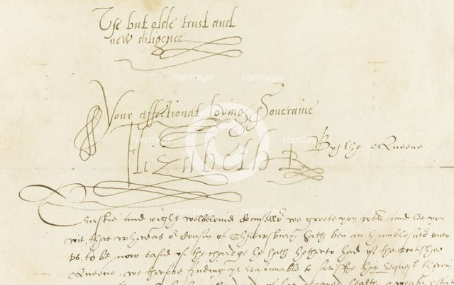 Autograph Letter by Queen Elizabeth I to Mary, Queen of Scots, 1584. Artist: Historic Object  