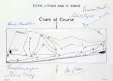 Autographed course chart of Royal Lytham St Annes, c1930s. Creator: Unknown