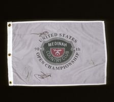 Autographed hole flag from the US Open, 1990. Creator: Unknown