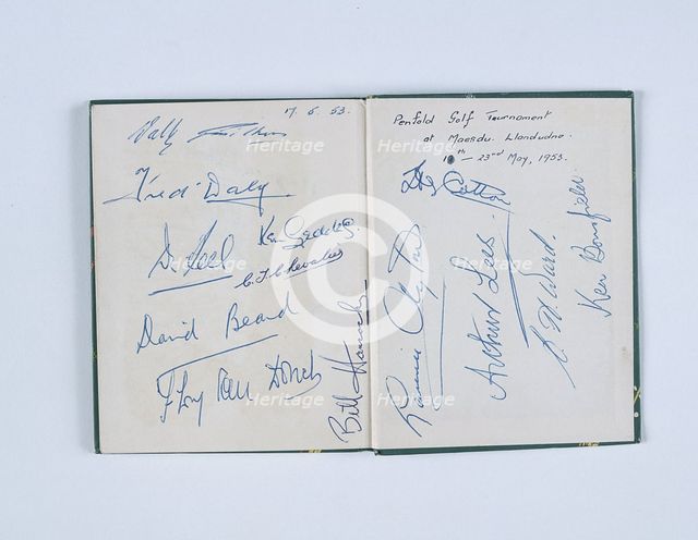 Autographs of 24 golfers, "In Praise Of Golf", 1953. Creator: Unknown.