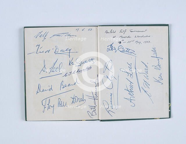 Autographs of 24 golfers, In Praise Of Golf, 1953. Artist: Unknown